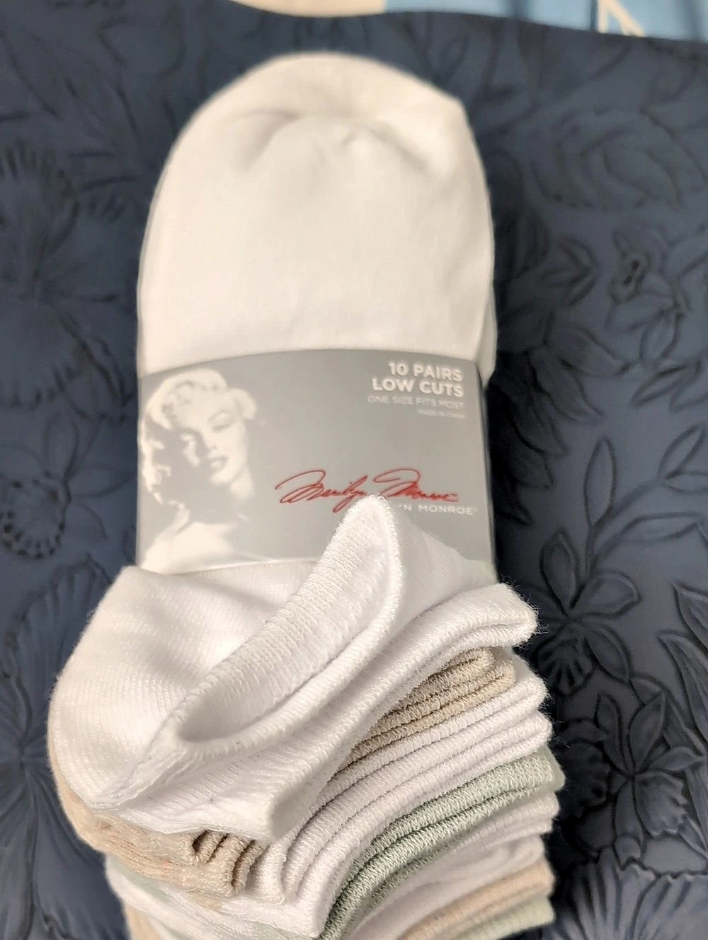 Marilyn Monroe 10 Pairs Low Cuts Socks -Cut Socks White & Green NWT